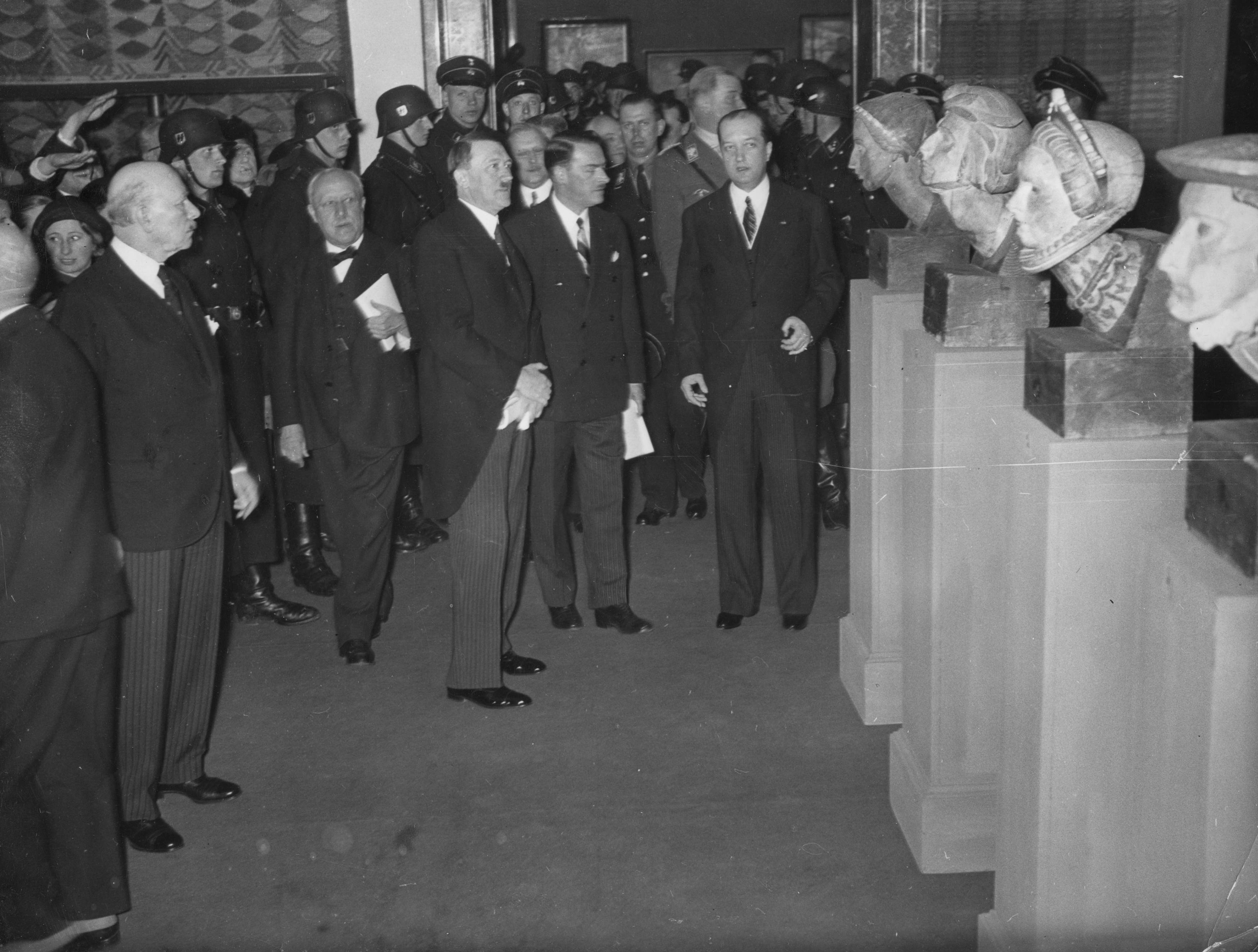 Adolf Hitler visits an exhibition of Polish art in the Akademie der Künste in Berlin